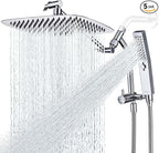 G-Promise All Metal 12 Inch Shower Head with Massage Mode Handheld, Rain Shower Head with Handheld Spray Combo, 3-Way Diverter with Pause Setting, 11 Inch Adjustable Extension Arm (Chrome)