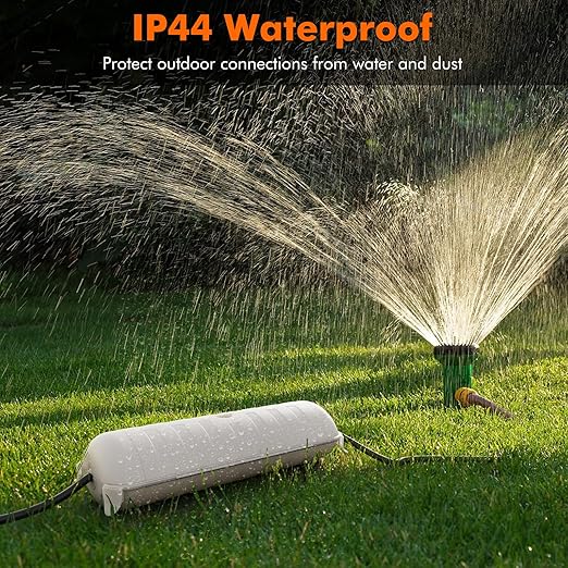 2 Pack of Outdoor IP44 Waterproof Connection Box by Restmo, Weatherproof Electrical Extension Cord Cover, Safety Seal Enclosure to Protect Holiday Lighting Decorations, Power Tools, Fountains, White