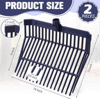 Lasnten Manure Fork Replacement Head, 18 Tines Pitchfork Head with Screws and Nuts, Horse Manure Rake for Picking up Grass and Hay (Navy,2 Pcs)