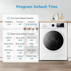 Midea 24 Inch Washer and Dryer Combo, All in One Washer and Dryer 2.7 cu.ft 26lbs, Ventless Washing Machine, Steam Care, Overnight Dry, 1400 RPM, 16 Cycles Front Load Washer, Full-Automatic, White