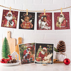 Christmas Swedish Dishcloths for Kitchen, 6PCS Black Girl and Santa Swedish Dish Cloths Gift Set, Reusable Washable Absorbent Dish Towel for Xmas Home Cleaning(7.8 X 7 Inches)