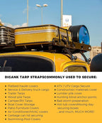 Bungee Cords with Hooks 15", Heavy Duty Rubber Straps, 10 Pack Bungee Straps for Trucks, Tarp Tie Downs, Rain Cover, Cargo, Canopy, Outdoor Use, 180 lbs Load