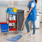 Matthew Cleaning 20oz Heavy Duty Mop Head Commercial Replacement for General and Floor Cleaning, Wet Industrial Blue Cotton Looped End String Head Refill (Pack of 6) Blue