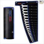 HITORK 19 Piece Metric Combination Wrench Set (6–24mm) Cr-V Steel Mirror Chrome Finish 12-Point Box End, 15° Offset, Roll-Up Pouch – Durable Open End Wrench Set for Home, Garage & Auto Repair