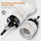 E26 Porcelain Lamp Socket with Rotary Knob Switch - High Temperature Resistance, UL Listed, 250V 250W for Safe Lighting Replacements (1 Pack)