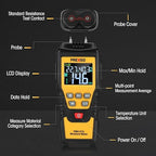 PREXISO Wood Moisture Meter - 7 in 1Digital Moisture Meter for Firewood, Woodworking, Walls, Home, Drywall, Paper, Floor - Moisture Reader, Pin-Type Water Leak Detector, Dampness Meter