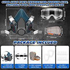 Respirator Mask with Filters and Goggles, Chemical Respirators Gas Mask for Paint, Epoxy Resin Respirator