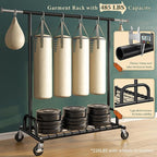 Raybee Heavy Duty Clothes Rack, Clothing Racks for Hanging Heavy Clothes 200+, Rolling Clothing Rack Load 485 LBS, Extendable & Adjustable Portable Commercial Garment Rack with Wheels, Black