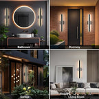 TODOLUZ 2-Pack 24-Inch LED Outdoor Wall Light Fixture, IP65 Waterproof 17W Exterior Linear Wall Mount Lighting, 5 Color Temperature Mode (3000K/3500K/4500K/5000K/6000K)