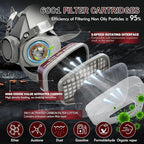 Respirator Mask with Filters - Reusable Respirators for Asbestos, Fume, Painting, Sanding, Resin, Polishing and Dust