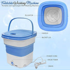 PURE CLEAN Portable Washing Machine Mini Washer Lightweight Collapsible Bucket - Perfect for Camping, Travelling, Apartment