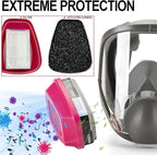RANKSING Reusable Respirator Full Gas Mask Full 6800 with Filters for Dust, Asbestos, Chemicals while Painting, Spraying