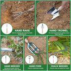 9-Piece Premium Gardening Tool Set for Women - Heavy Duty Stainless Steel Rust-Proof Tools with Fashion Storage Tote | Perfect Gardening Gifts for Mom, Mother's Day, Birthday & Outdoor (Green)