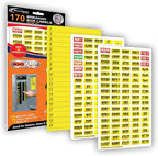 170 Circuit Breaker Decals - 100 AMP Set - Vinyl Labels for Breaker Panel Boxes - for Home or Office, Apartments and Electricians - Place on Directory, Switch or Fuse - Bright “Easy Read” Color.