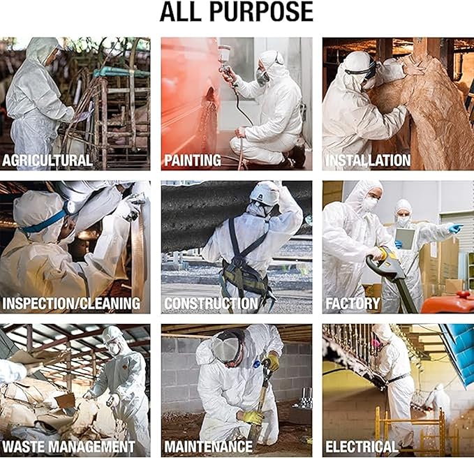 Tiger Tough Heavy Duty All Purpose Coverall, White Safety Suit for Superior Comfort & Protection