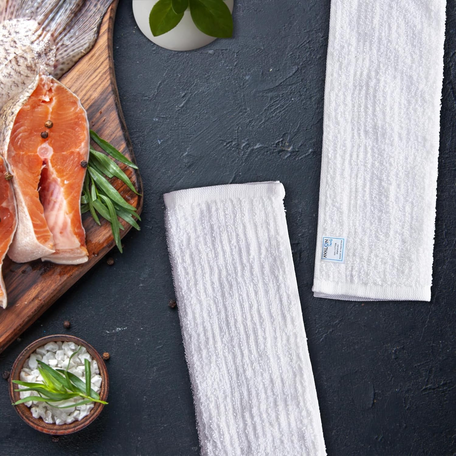 Avalon Towels Ribbed Bar Mop Towels (Value Pack of 60) Size 16"x19" – Absorbent and Durable, Multipurpose Cleaning Rags, Cotton Cleaning Towels, Terry Cloth Rags, Reusable Shop Rags