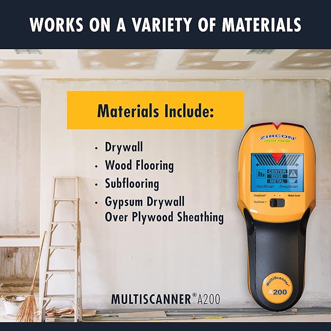 Zircon Multiscanner A200 Electronic Wall Scanner / Metal Detector/ Live AC Wire Detection With SpotLite Pointer