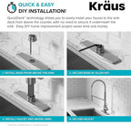 KRAUS Oletto Commercial Style Single Handle Pull Down Kitchen Faucet with QuickDock Top Mount Installation Assembly in Brushed Brass, KPF-2631BB