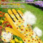DLY Gardening Gloves for Women, Rose Gloves Gardening Thorn Proof, Long Garden Gloves for Women, Breathable Cowhide Leather Gauntlet (X-Large, Yellow