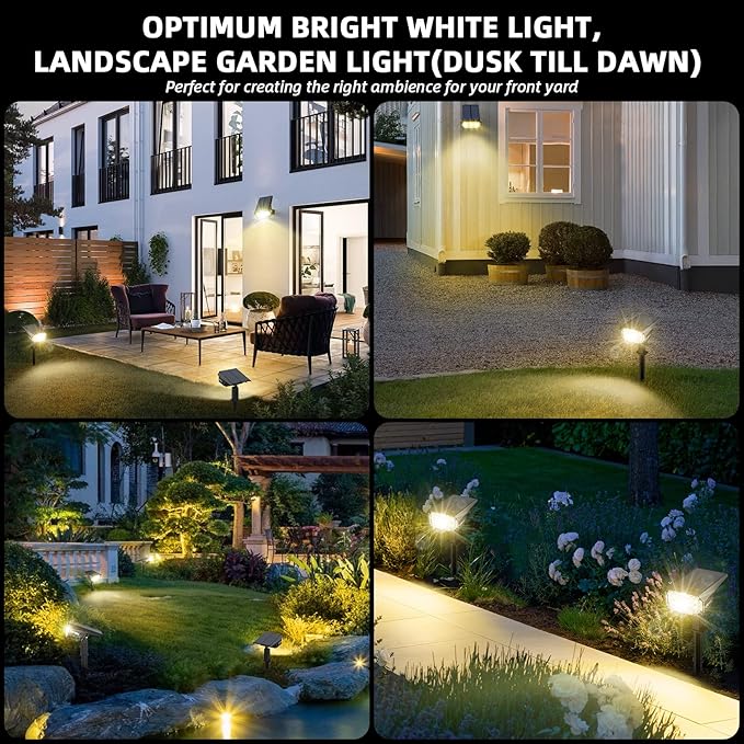 Solar Spot Lights Outdoor Landscape Lights, 40 LEDs Landscape Spotlights Outdoor Waterproof Auto On/Off Solar Garden Light, Outdoor Solar Light for Yard Palm Trees Driveway Patio Pool