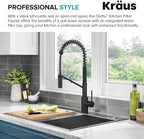 KRAUS Oletto 2-in-1 Commercial Style Pull-Down Single Handle Water Filter Kitchen Faucet for Reverse Osmosis or Water Filtration System in Matte Black, KFF-2631MB