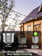 ST38 Replacement Bulbs 10-Pack - 7W E12 Candelabra Base Clear Glass Light Bulbs, Vintage Incandescent for Outdoor String Lights, Patio, Garden Decor