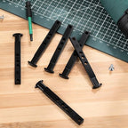 Zonon 6 Pcs 4 Hole Die Cast T Shaped Pivot Bar 3 Inches Mental Window Pivot Bar Sturdy Window Replacement Parts for Home Replacement (Black)