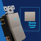 LIDER Minimalist Design Matte Finish Lighted 4-Way Decorator Light Switch, Four Way Frameless Rocker Switch, Residential/Commercial Grade, 15A 120V/277V, UL Listed, LS15-4W-NK, Nickel