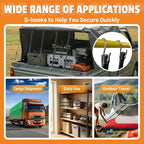 Rubber Bungee Cords with Hooks, 100% EPDM Bungee Cord with 150% Max Stretch, 15", 21", 31" (20 Pack) Heavy Duty Bungee Straps for Securing Tarps, Canvases, Cargo, Motorcycle, Weatherproof