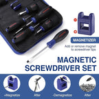 WORKPRO 10-Piece Magnetic Screwdriver Set with Pouch, Phillips, Slotted, Flat Head Screwdriver Include Magnetizer, Screwdriver with Non-Slip Grip, for Home Repair and DIY Projects
