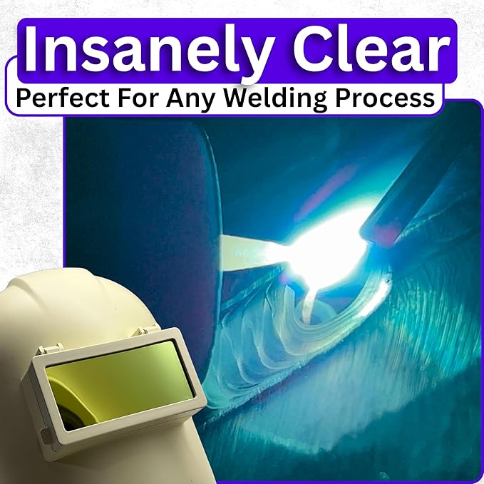 The King 2-Tone | Gold/Blue Shade 9 Welding Lens | Changes Color With Angle - Gold/Blue | 2" x 4.25" | Extremely Clear Fixed Shade 2x4 Welding Lens | Ridge Products Welding Lens