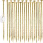 16 Inch Rebar Stakes (20 Pack) 1/2 Inch Diameter Galvanized Steel Ground Anchors Heavy Duty Anchoring Spikes for Speed Bump, Parking Curb and Tent