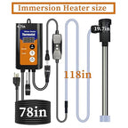 240V 3500W Titanium Fully Submersible, Electric Hot Tub & Pool Immersion Water Heater with Thermostat, GFCI for Bathtubs, Baptistry, spa tub, Above ground pool, baptismal & inflatable pool