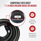 MP Maresh Products Compatible Replacement for Shop Vac Hose and Ridgid Style Wet Dry Vacuum Cleaner - Commercial Heavy Duty Vacuum Hose with Crushproof Design and Air Suction Control - 6'