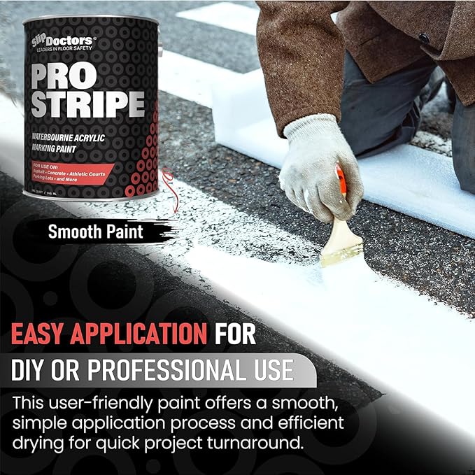 Pro Stripe Line Marking Paint – Courts, Parking Lots & Surface Restoration - (White, 1 Quart)