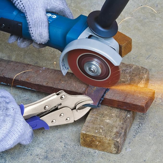 10-Inch Locking Pliers, Premium Alloy Steel Construction, Curved Jaw Locking Pliers with Wire Cutter, Quick Release, Fit for Clamping Twisting Welding