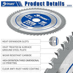 6-1/2-Inch 60-Tooth Circular Saw Blade,TCT ATB Framing Blade,20mm Bore(16mm Reduction Ring Included) for Wood Fast Cutting