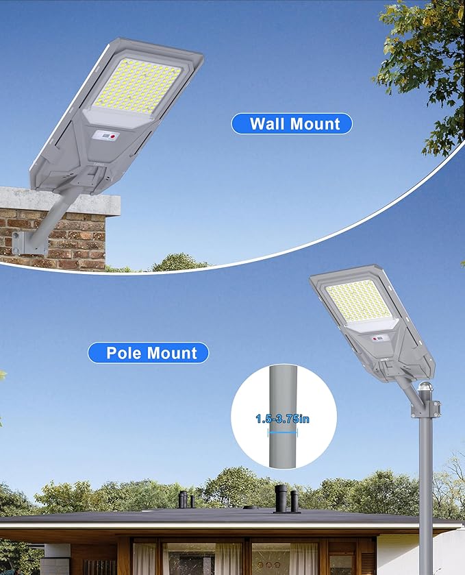JAYNLT X-7500W Solar Street Lights,6500K Commercial Parking Lot Light Dusk to Dawn Dusk to Dawn,IP68 Waterproof Flood Security Street Lights Motion Sensor for Garage,Road