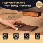 CasterMaster Square Rubber Furniture Pads - 2in x 2in, Pack of 8, Brown - Non-Slip Furniture Sliders for Hardwood Floors - Rubber Feet, Floor Protectors for Chairs & Hardwood Surfaces