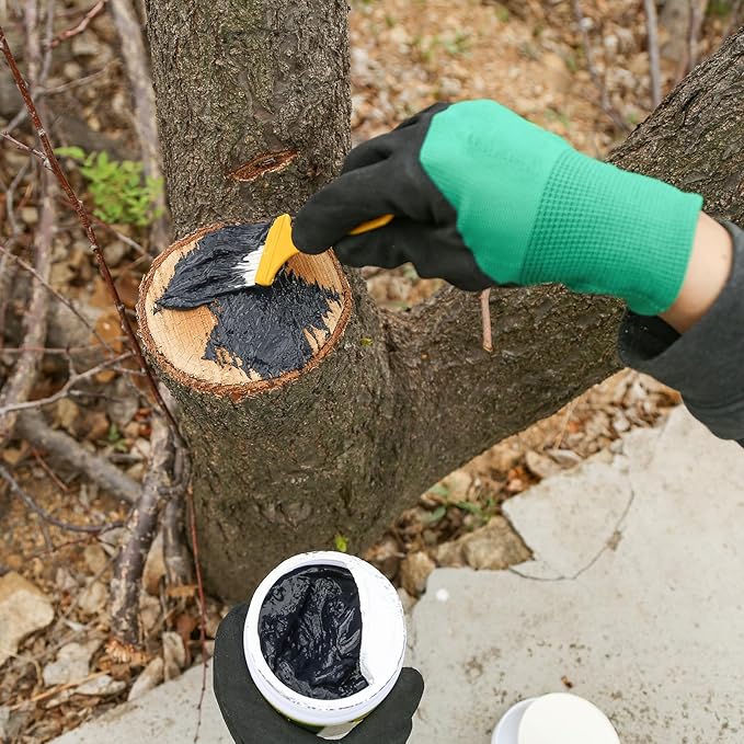 Tree Pruning Sealer with Brushes/Gloves, 500G Tree Wound Dressing Ready-to-Use Tree Protective Seal for Trees, Shrubs, Roses