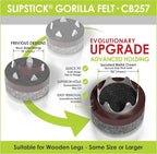 GorillaFelt CB257 Chair Leg Floor Protectors/Felt Glides (Set of 8) Tap On Felt Furniture Pads Guaranteed to Stay On, 1 Inch Round Sliders