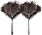 Feather Duster-Genuine Ostrich Feathers,Anti-Static,Reusable Eco-Friendly Handheld Cleaning for Keyboard,Home,Car,Office(17Inch,2Pack)