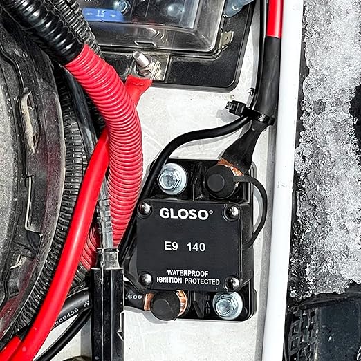 GLOSO Circuit Breaker E97 Auto Reset 120A Surfacce Mount Waterproof IP67 Marine Automotive Truck Hi-Amp (120A)