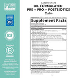 Garden of Life Dr Formulated Calm Daily 3-in-1 Complete Probiotics, Prebiotics & Postbiotics with Ashwagandha - PRE + PRO + POSTBIOTIC Supplement for Immune, Digestive & Mood Support - 30 Day Supply