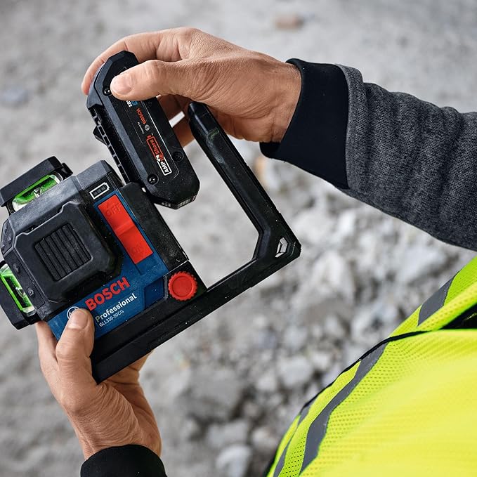BOSCH GLL330-80CGL 18V 360º Connected Green-Beam Three-Plane Leveling and Alignment Laser with 4 Ah Battery - Versatile, High-Visibility Laser with Bluetooth Connectivity and Smart Pendulum System