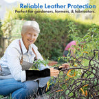 Arm Chaps Leather Protective Sleeves Arm Guard - Prevent Cuts, Scratches & Bruises - Genuine Cowhide - Ideal for Gardening & Construction - Left & Right Form-Fitting. Black (1 Pair/X-Large).