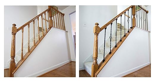 Adjustable Angle Connectors with Satin Black Shoes: 50 Connectors 50 Flat (for Installing 1/2” Metal Balusters)