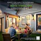 15.3" Large Motion Sensor Outdoor Wall Lights 2Pack, Dusk to Dawn Porch Lights Outdoor Wall Sconces,3 Lighting Modes Black Exterior Lighting Fixtures, Outside Lanterns for House Garage,None-Bulb