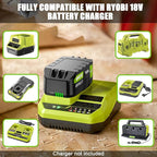 Upgrade 2Pack 8000mAh High Capacity Replacement for Ryobi 18V Battery P108 P104 P105 P102 P103 P122 P109 Li-ION Compatible with All Ryobi 18Volt ONE+ System Cordless Power Tools and Charger