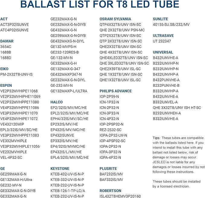 10 Pack T8 LED Bulbs 4 Foot, 14W 2450LM 6000K Super Bright, Type A+B 4FT LED Bulbs, Fluorescent Tubes Replacement, Plug & Play or Ballast Bypass,Clear Cover